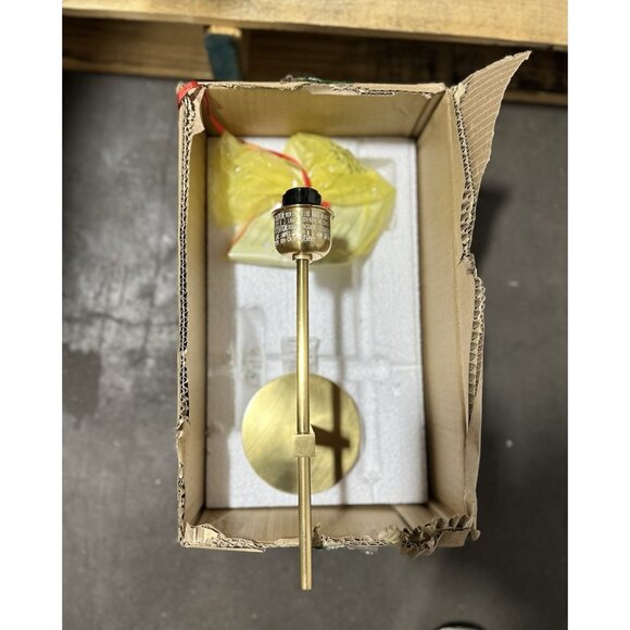 Visual Comfort Hackney Single Sconce (White Linen Shade)-Antique Brass - Picture 4 of 8